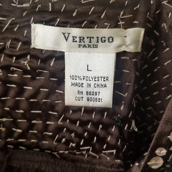 VERTIGO PARIS Brown Sequin Mini Dress Size L NWT - Picture 9 of 10